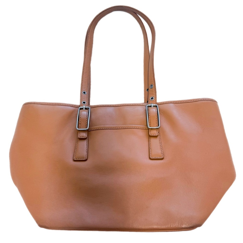 Vintage Coach Y2K Tan Leather Market Tote #9847 Shoulder Bag 2003 GUC
